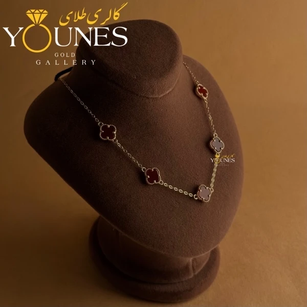 گردنبند ونکلیف عقیق طلا